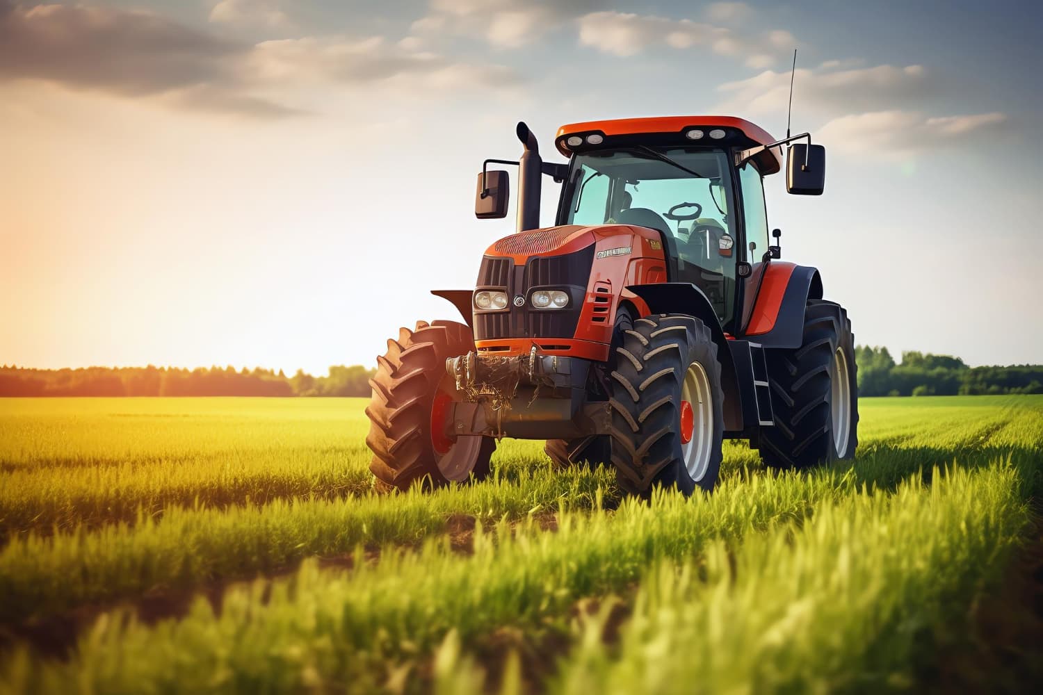 Máquina agrícola em uma plantação.